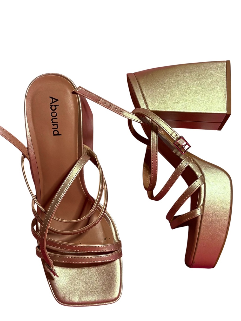 Y2K bratz style Abound Metallic Gold Strappy Platform Sandals